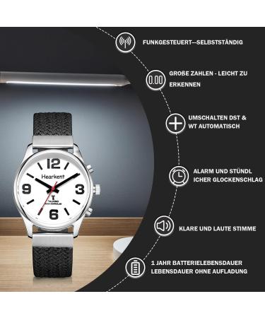 HORKENT German Language Speaking Clock for Visually Impaired - Large Digits & Black Nylon Design | Ideal for Seniors & Blind Users - Buy Online on GoSupps.com