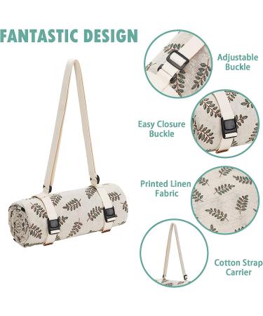 Willow Weave Washable Picnic Blanket | Waterproof Beach Mat | Camping & Emergency Blanket | Sand Free | Shoulder Strap & Waterproof Backing | Leaf Design - Buy Online on GoSupps.com