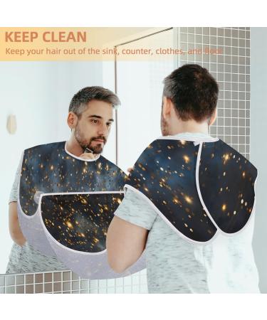 Starry Night Beard Bib Apron - Men's Beard Hair Catcher Perfect Father's Day & Anniversary Gift with 2 Suction Cups - Buy Online on GoSupps.com
