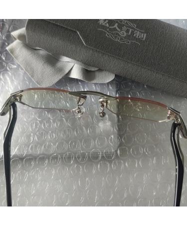 Slightly Frameless Tinted Titanium Reading Glasses for Men - Blue Light Filter Anti-Eye Load/UV Fashionable & Comfortable (Size: 1.0x) - Buy Online on GoSupps.com