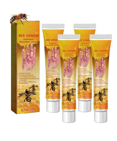 EVMILA Youth Bee Venom Psoriasis Treatment Cream Bee Venom Professional Psoriasis Treatment Cream Soothing and Moisturizing Psoriasis Cream Psoriasis Treatment for Skin (4PCS)