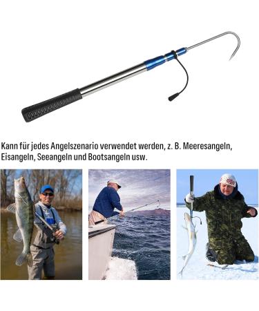Buy Komclub Telescopic Fish Gaff - Stainless Steel Fishing Spear Hook Aluminum Alloy Bar & Soft Handle for Saltwater and Offshore Use - Buy Online on GoSupps.com