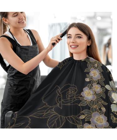 Shop Waterproof Barber Cape - Rose Flower & Cheetah Haircut Bib for Men & Women - Unisex Hair Cutting Cape - Buy Online on GoSupps.com