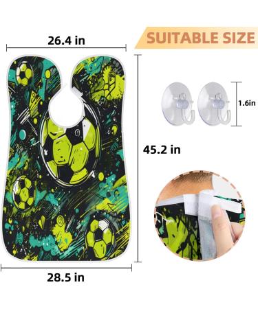 Green Football Beard Bib Apron - Ultimate Beard Hair Catcher for Men | Perfect Father's Day & Christmas Gifts for Dad & Husband with Suction Cups - Buy Online on GoSupps.com