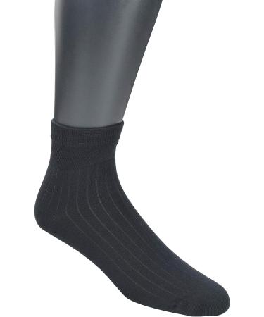 Yomandamor Mens Bamboo Diabetic Dress Ankle Socks 6-Pack Size 10-13 Black - Buy Online on GoSupps.com