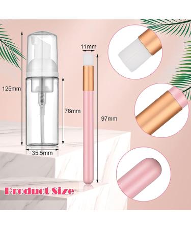 30-Piece Travel Soap Bottle & Lash Shampoo Brush Set | Eyelash Extension Cleansing & Blackhead Remover Tool | Foaming Pump Dispenser Bottle 50ML (White/Pink) - Buy Online on GoSupps.com