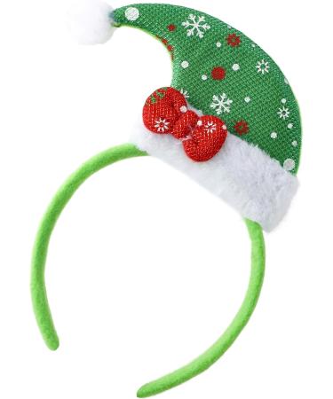 Christmas Headband Antlers Cute Xmas Dress Up Ears Head Decoration Men Women Adult Kid Costume Party Green Elf Hat - Buy Online on GoSupps.com