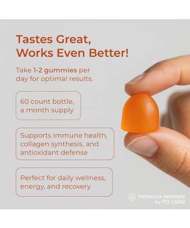 Physician Designed VARS Liposomal Vitamin C Gummies for Adults 125mg | Advanced Absorption for Immune Support | 60 Gummies - Buy Online on GoSupps.com