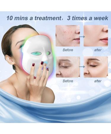 LED Face Mask Light Therapy Anti Acne 7 Color Photonic Mask for Skin Rejuvenation (Beige) - Buy Online on GoSupps.com