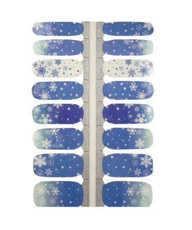 My nails nail foils snowflakes I 16 Ultra-thin nail polish strips pattern/white/blue i self-adhesive premium nail art wraps I sticks to natural and lacquered acrylic gel & shellac nails