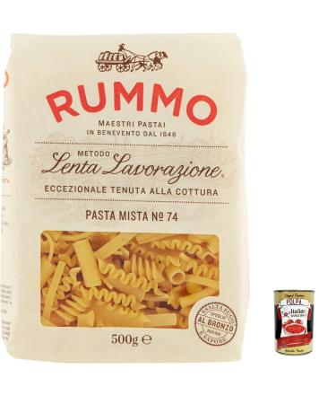 Italian Gourmet E.R. Rummo Pasta Mista N. 74 Durum Wheat Semolina Pasta 500 g + Box Italian Gourmet Polpa di Pomodoro 400 g