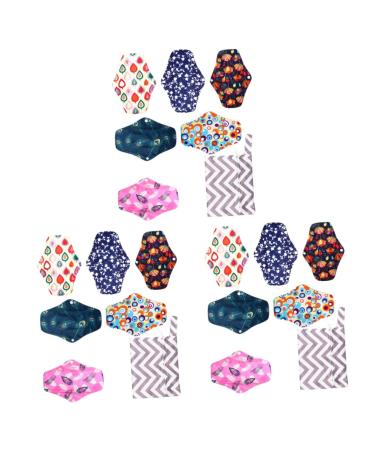 FRCOLOR 18 STK storage bags for women's bandages Reusable period pads Portable washable night cloth pads for women water absorption silent insert waterproof fabric