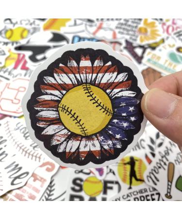 100 Piece Softball Stickers for Water Bottles | Vinyl Softball Gifts & Party Favors - Buy Online on GoSupps.com
