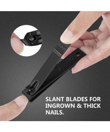 Nail Clippers Set: Black Matte Stainless Steel Fingernail & Thick Toenail & Ingrown Nail Clippers - 3 pcs Cutter for Men and Women (Black) - Buy Online on GoSupps.com