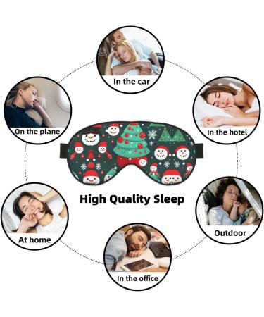 Double-Sided Eye Mask with Christmas Tree & Snowman Print | Soft Light Blocking for Better Sleep Quality - Perfect Holiday Gift - Buy Online on GoSupps.com