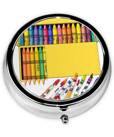 Buy Cute Crayons Box - Portable 3 Compartment Pill Organizer | Travel Medicine Holder & Vitamin Case - Buy Online on GoSupps.com