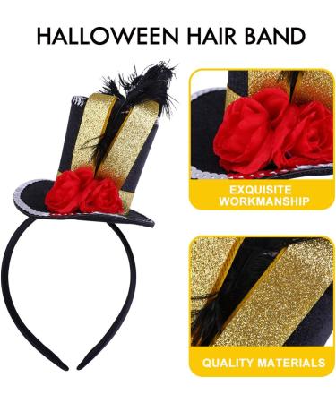 minkissy Circus Headband With Glitter Ribbon Flower And Top Hat Hair Hoop For Kids Birthday Halloween Party - Buy Online on GoSupps.com