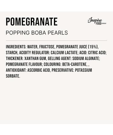Pomegranate Popping Boba Pearls for Bubble Tea - 450gm | The Inspire Food Company | Vegan & Gluten-Free - Buy Online on GoSupps.com