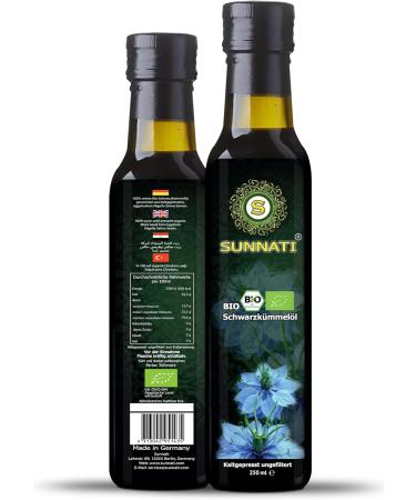  Sunnati Sunnati Organic Unfiltered Cold-Pressed Black Seed Oil 100% Pure 1000 ml (4 x 250 ml) - Buy Online on GoSupps.com