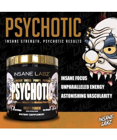 Insane Labz Psychotic Gold High Stimulant Pre Workout Powder Extreme Lasting Energy Focus Pumps and Endurance with Beta Alanine DMAE Bitartrate NO Booster (35 Servings Watermelon) Watermelon 35 Servings - Buy Online on GoSupps.com