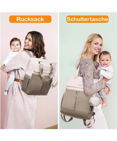 Kumini Wrap Backpack Love2024 | Stylish Diaper Bag & Mama Bag | Multifunctional Beige/Khaki Baby Backpack for Moms - Buy Online on GoSupps.com