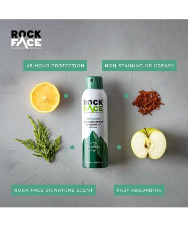 Rock Face Antiperspirant Deodorant for Men 200ml | Fresh Citrus Scent | Fast Absorbing | Non-Staining | 48 Hour Protection Orignal 200 ml (Pack of 1) - Buy Online on GoSupps.com