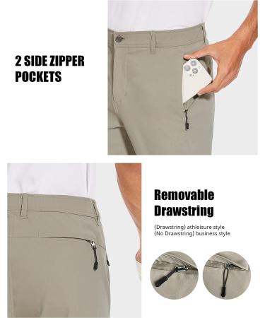 SPECIALMAGIC Men's Golf Pants Stretch Slim Fit Lightweight Tapered Zipper Pockets Stone 32W x 30L - Buy Online on GoSupps.com