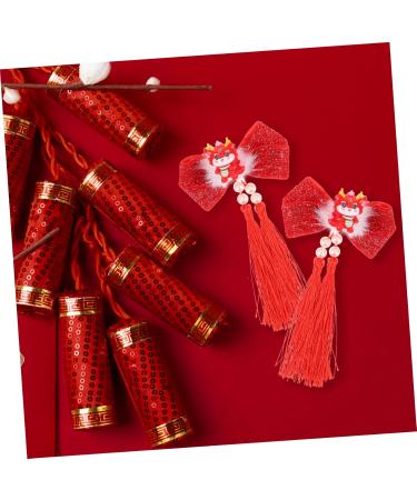 FRCOLOR 1 Pair hair accessories for tassel clips for hair Christmas Hanfu Metal Japanese-style Asia small hair clips red hairpin hair Hair clips long tassels pair clip - Buy Online on GoSupps.com