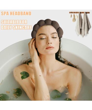 LCKOK Skincare Headband Bubble Headband Makeup Headband for Washing Face Spa Headband Set of 2 for Shower Gray+Brown - Buy Online on GoSupps.com