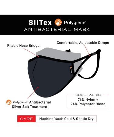 NZG SilTex Regular UV50 Odor Resist QuickDry Cooling Black Mask (3-Pack) - Buy Online on GoSupps.com