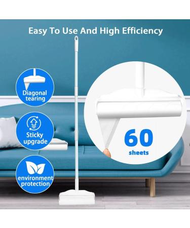 Long Handle Hair Sticking Device & Lint Roller - Effective Pet Hair Remover | Extended Sticky Roller for Floors & Clothes - Buy Online on GoSupps.com
