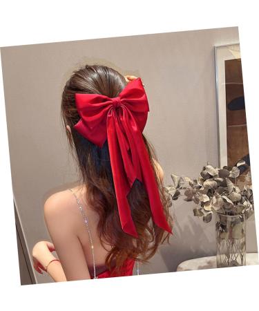 NUSITOU Satin Ribbon Hairpin Hair Barrettes for Teen Red Bow for Hair Ponytail Clip Hair Bows for Teen Teen Hair Bows Hair Ribbon Halloween Hair Bows Hair Bows for Women - Buy Online on GoSupps.com