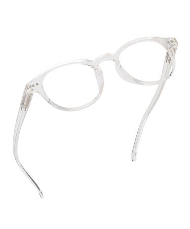 Readerest Round Blue Light Blocking Reading Glasses (Clear, 0.50 Magnification) Computer Glasses, fashionable for men and women, Anti Glare, Anti Eyestrain, UV protection Clear 0.5 x