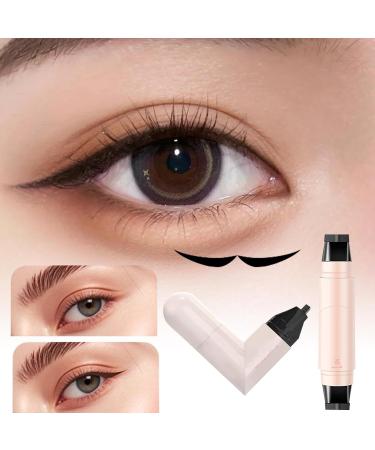 Huayeex Winged Eye End Stamp 2 Tip Eye End Wing Stamp for Makeup Creamy gel stencil precise cosmetics every day for girlfriend wife beginners mother Black - Buy Online on GoSupps.com