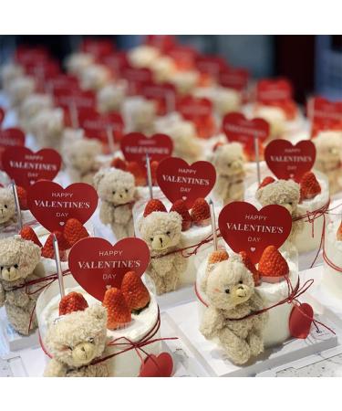 20pcs Happy Valentine's Day Cake Toppers Red Heart Valentine's Day Cake Topper Decorations for Valentine's Day Theme Birthday Party Supplies Single-sided - Buy Online on GoSupps.com