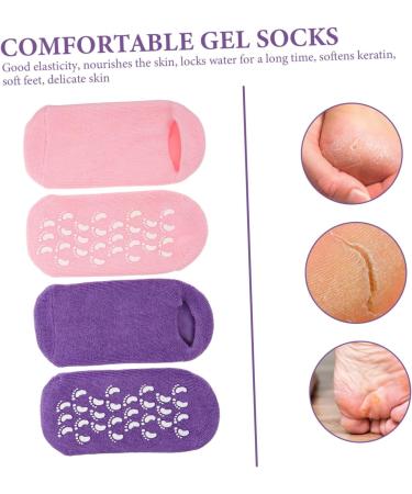 POPETPOP 2 Pairs Gel Socks Gel Lined Socks Moisturizing Heel Sleeves Moisture Heel Socks Dry Feet Socks Spa Socks Heel Softening Socks Silicone Socks Miss Foot Vegetable Gel Commodity 22x10x1cm - Buy Online on GoSupps.com
