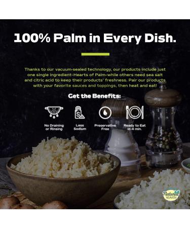 Natural Heaven Rice Sampler: Hearts of Palm, Brown Rice, White Rice - Gluten Free, Vegan, Low Carb - 6 Pack (9 Oz Ea) - Ideal for Keto Snacks or Healthy Meals - Buy Online on GoSupps.com