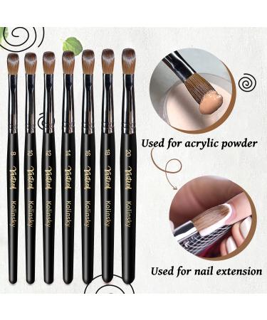 Yasterd 100% Kolinsky Acrylic Nail Brush - Size 18 Oval Crimped Shaped - Professional Manicure Tool with Black Wood Handle - Buy Online on GoSupps.com