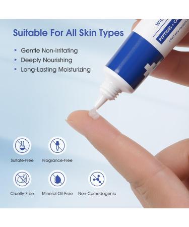 Eye Cream for Wrinkles, Fine Lines & Crows Feet - With Ceramides, Peptides + Caffeine + Niacinamide - Anti Aging Skin Renewing Under Eye Cream for Men and Women, 0.5 Oz Unscented - Buy Online on GoSupps.com