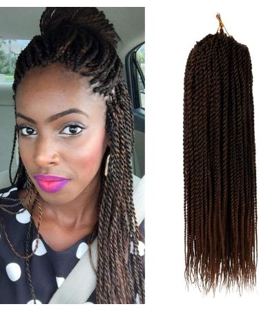 (6 packs 18 inches) KanCalon Kunsthaar crochet hair braided hair part braid small havana 2x twist braids high temperature fiber hair 30 stand / pack 18 inch (pack of 6) t30#