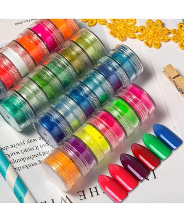 DAGEDA 24 Color Pigment Nail Powder - 3D DIY Nail Art Decoration in Colorful Iridescent Glitter for High-Gloss Halo Nails - Buy Online on GoSupps.com