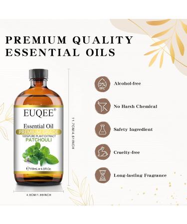 EUQEE Patchouli Essential Oil 118ml - Pure Natural Aromatherapy Oil for Diffusers | Home Relaxation | 1-Pack - Buy Online on GoSupps.com