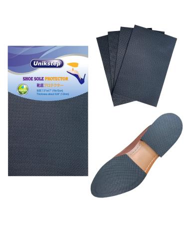 Unikstep 4 Pieces Shoe Sole Protectors Shoe Bottom and Heel Anti Slip Grip Pads Self Adhesive Non Skid Noise Reduction Sticker (Black)
