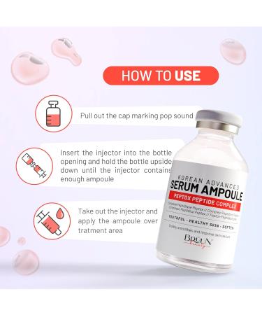BR UN Peptox Peptide Facial Serum Ampoule Hydrating Korean Skincare Serum for Face and Body for Use with or without Derma Pen (Not Included) 1.18 fl.oz - Buy Online on GoSupps.com