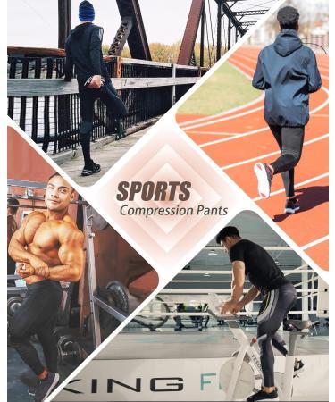 CANGHPGIN Men's Compression Pants 2 Pack - Red&Yellow Stripe - Small | Gym Running Baselayer Athletic Leggings - Buy Online on GoSupps.com