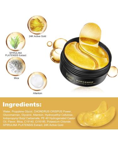 30pcs Gold Eye Mask Gel Collagen Pads - Remove Dark Circles & Puffiness, Reduce Wrinkles - Moisturizing Eye Treatment - Buy Online on GoSupps.com
