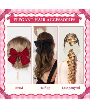 Acwoo Satin Loop Hair Clip - 90s Inspired Hair Loops for Girls & Women | Perfect for Halloween Christmas Parties & Evening Events - Buy Online on GoSupps.com