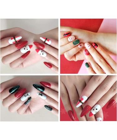 NICENEEDED 16 Sheets Christmas Theme Nail Art Stickers Strips Self-Adhesive Full Wrap Nail Polish Stickers Manicure Decoration Kit With 1Pc Nail File For Women Girls Nail DIY - Buy Online on GoSupps.com