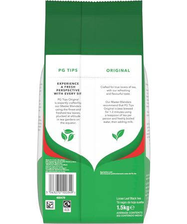 PG Tips Original Loose Leaf Tea 1.5kg Bulk Buy PG Loose Tea Black Tea Refreshing & Flavourful Ideal for Catering 480 Servings - Buy Online on GoSupps.com