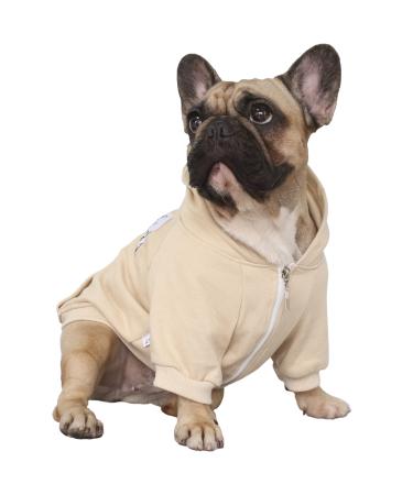 iChoue Dog Clothes Hoodie Hooded Full-Zip Sweatshirt Large (Pack of 1) Khaki